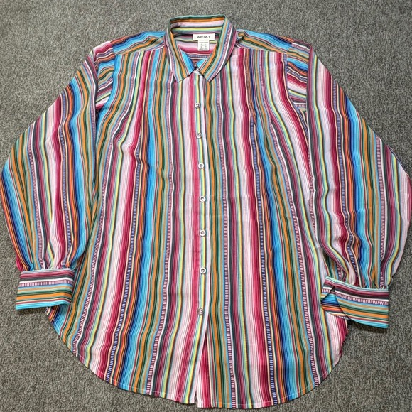 Ariat Tops - Ariat Naran Shirt Womens Large Multicolor Striped Button Down‎ Long Sleeve